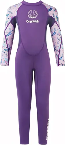 Miniatura 12 de Gogokids Traje de neopreno de manga larga de 0.098 pulgadas para niños y niñas, con protección UV 50+ y cremallera trasera, cálido traje completo