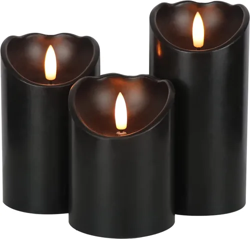 Miniatura 7 de Eldnacele Velas parpadeantes sin llama con temporizador remoto, mecha 3D de cera real, funciona con pilas, velas blancas con control remoto, juego