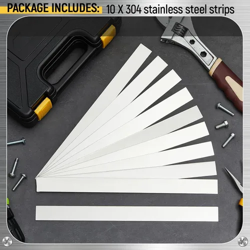 Miniatura 3 de Amylove 10 Piezas Tiras de Metal Láminas de Calce Stock de Metal Láminas de Chapa Metálica Calzas Relleno de Huecos Tira de Acabado 0.02'' de Grosor