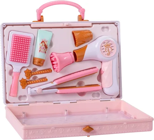 Miniatura 3 de Disney Princess Style Collection - Juego de herramientas de peinado de moda para niñas con sonido y bolsa de almacenamiento para llevar