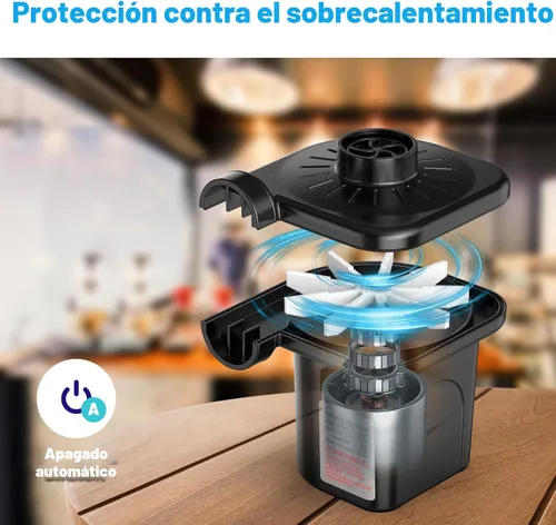 Miniatura 4 de Bomba de aire eléctrica para inflables, bomba de aire portátil de llenado rápido con 3 boquillas, 110-120V, bombas infladoras y desinfladoras