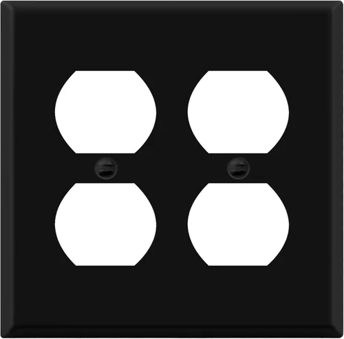 Miniatura 28 de ENERLITES Placa de pared de metal dúplex para receptáculos, cubierta de salida de acero inoxidable, resistente a la corrosión, tamaño de 1 banda