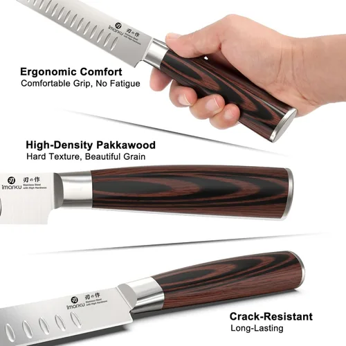 Miniatura 9 de imarku Cuchillo de Brisket, Cuchillo de Trinchar y Cortar Ultra Afilado de 12 Pulgadas para Brisket, BBQ, Pavo, Jamón, Costillas y Carne Asada, Hoja