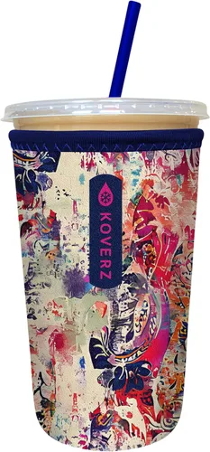 Miniatura 60 de Funda Koverz para café helado, funda aislante de neopreno para taza, se ajusta a una taza de café de 32 Oz., lavable y reutilizable, accesorios