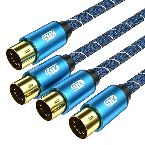 Miniatura 8 de EMK Cable DIN MIDI de 5 pines macho a macho, compatible con teclado MIDI/sintetizador/guitarra/multiefectos de guitarra/interfaz de audio/mezclador