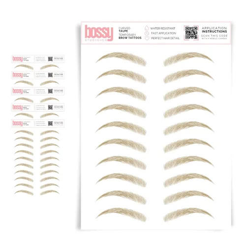 Miniatura 45 de 5 paquetes de tatuajes temporales para cejas, adhesivos impermeables para cejas, tatuajes falsos para el cabello tipo pelar de transferencia