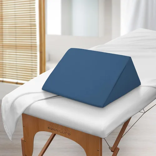 Miniatura 4 de Saloniture Cojín de mesa de masaje triangular con cuña para debajo de la rodilla, extra grande, 19 x 12 x 20 x 15.5 pulgadas, color azul