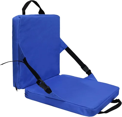 Asiento de estadio para gradas con soporte trasero, portátil, ligero, cojín de asiento plegable para estadio, silla acolchada para jardín, camping,