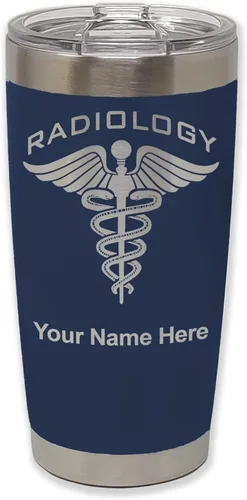 Miniatura 20 de LaserGram Vaso aislado al vacío de 20 onzas, radiología, grabado personalizado incluido (azul claro)