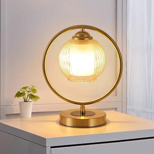 Miniatura 13 de Lámpara de mesa pequeña de mediados de siglo, lámpara de escritorio de cristal verde, lámpara de escritorio larga cilíndrica con forma de vidrio