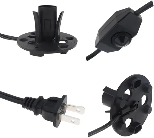 Miniatura 3 de Cable de lámpara de sal del Himalaya de 6 pies con interruptor de atenuación - Enchufe E12 y 5 bombillas gratis de 15 W, cable de alimentación