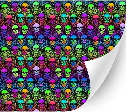 Miniatura 24 de HTV4U Puff - Vinilo de transferencia de calor con estampado de Halloween (azul Dia de Muertos, 12 x 12 pulgadas), vinilo 3D estampado para planchar