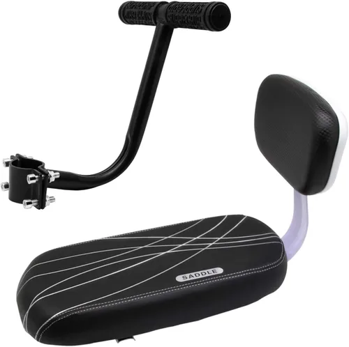 Together-life Asiento de bicicleta para niños, asiento trasero de bicicleta para niños, asiento de bicicleta con respaldo, cojín, reposabrazos y