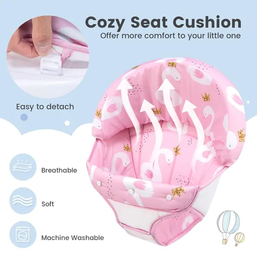 Miniatura 3 de BABY JOY Andador de bebé plegable, andador de actividades con altura ajustable, bandeja grande y juguetes removibles, andador de bebé con ruedas Azul