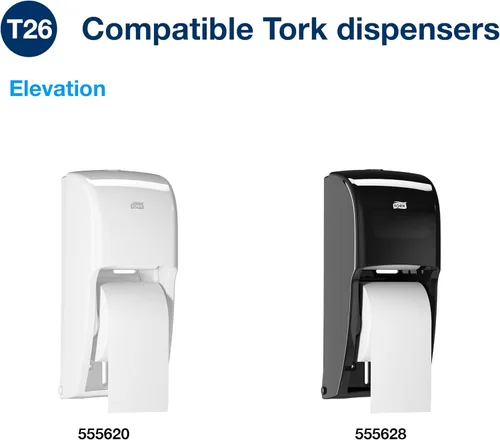 Miniatura 6 de Tork Rollo de papel higiénico de alta capacidad T26, avanzado, 2 capas, 36 x 1000 hojas, 110292A