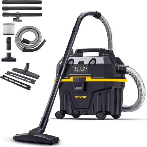 Miniatura 15 de VEVOR Aspiradora de 5 galones para uso comercial, aspiradora húmeda y seca de 6 Peak HP - Potente succión con función sopladora y accesorios 2 en 1