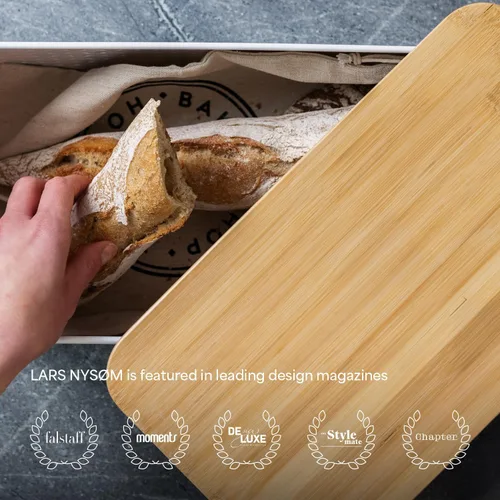 Miniatura 3 de LARS NYSØM Panera I Caja de pan de metal para una frescura duradera con almohadillas antideslizantes I Papelera para productos horneados con tapa