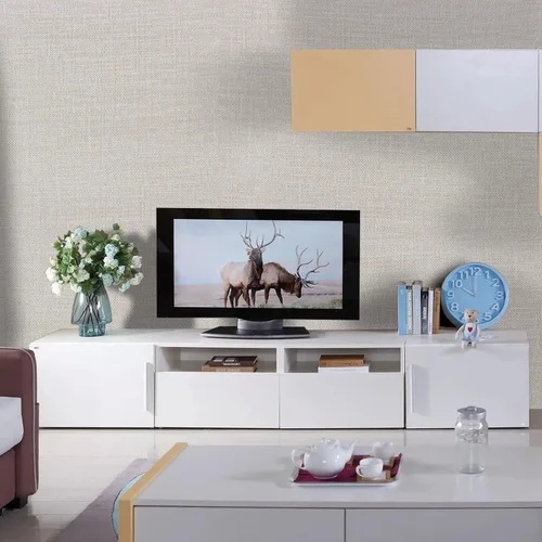 Miniatura 4 de Papel tapiz adhesivo de lino sintético para armarios/encimeras extraíble, papel de pared autoadhesivo, tela de vinilo impermeable, color café