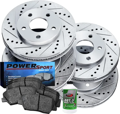 Miniatura 5 de BRAKELABS POWERSPORT Kit de frenos traseros y rotores Pastillas de freno traseras Rotores y pastillas de freno, pastillas y rotores de freno