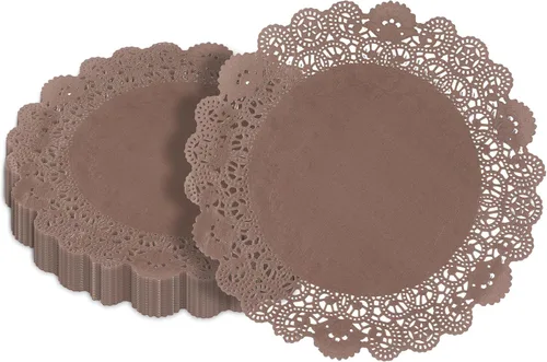 Miniatura 10 de Restaurantware Pastry Tek Blondas de Encaje de 4 x 4 Pulgadas 100 Vajilla Decorativa - Blondas de Mesa Desechables Redondas de Papel Negro