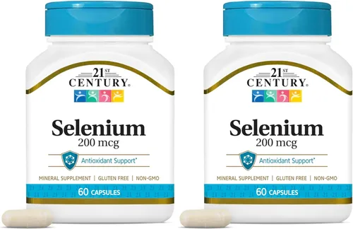 21st Century Selenio Cápsulas de 200 mcg, 60 unidades (paquete de 2)