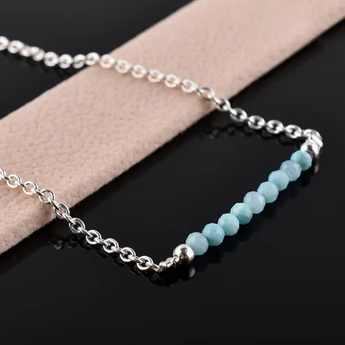Miniatura 56 de YANARA Pulsera de tobillo para mujer, piedra de nacimiento natural, cuentas de piedras preciosas, tobillera delicada hecha a mano de 9 pulgadas +