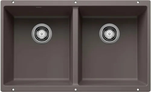 Miniatura 8 de Blanco Précis Fregadero 2 tarjas iguales de 16 pulgadas, 516319 Gris metálico