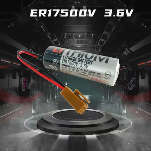 Miniatura 2 de (1 paquete) ER17500V/3.6V 2700mAh Baterías de litio no recargables Batería de reserva CNC con enchufe marrón