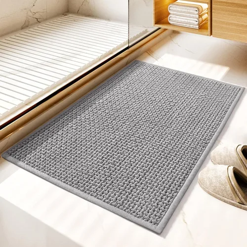 Miniatura 19 de GRANNY SAYS Tapetes de baño azules, de felpilla suave, absorbentes, de 20 x 32 pulgadas, alfombras de baño pequeñas antideslizantes, lavables
