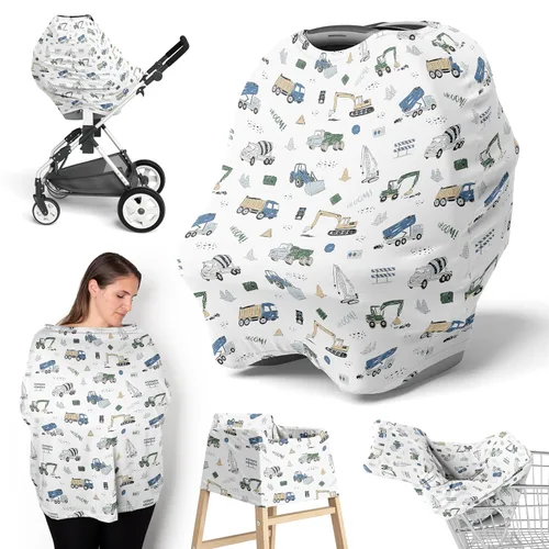 Miniatura 10 de Sweet Jojo Designs Funda de asiento de coche de bebé para lactancia, lactancia, silla alta, carrito de compras, cochecito, toldo para asiento