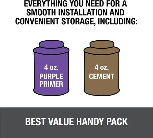 Miniatura 9 de Oatey 30246 4 oz. Cemento transparente de PVC regular y 4 oz. NSF Purple Primer Handy Pack