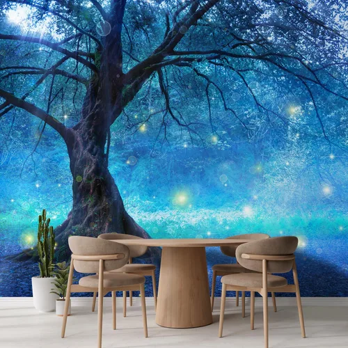 Miniatura 3 de wall26 Mural de pared extraíble de árbol de hadas en bosque místico, papel tapiz grande autoadhesivo - 100 x 144 pulgadas Obra de Arte-x-c964