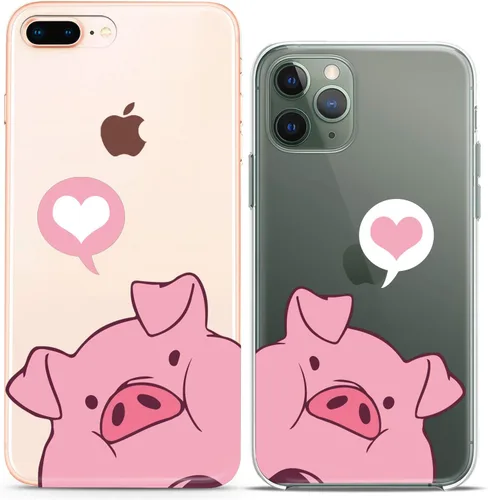 Miniatura 12 de Fundas a juego para parejas compatibles con iPhone 14 13 Pro Max 12 Mini 11 Xs 6s 8 Plus 7 Xr 10 SE 5 Clear Funny Pair Skeleton Cover Colorido