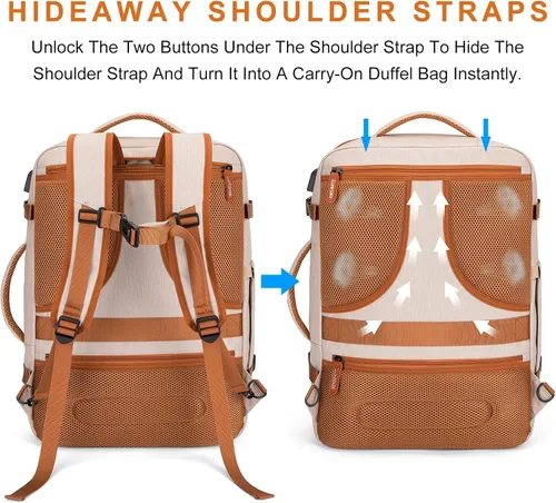 Miniatura 6 de Lumesner - Mochilas de viaje para llevar, extragrandes de 40L, aprobadas para vuelos para hombres y mujeres, mochila de maleta expandible, Classic