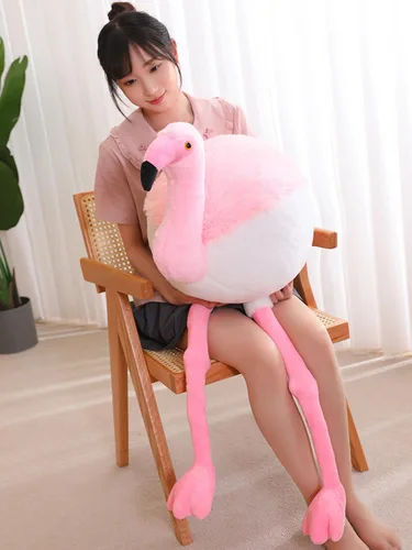 Miniatura 3 de Peluche redondo suave de flamenco gordo para decoración del hogar, almohada de flamenco de peluche, regalo para niños o amantes (rosa, 19.7 pulgadas)
