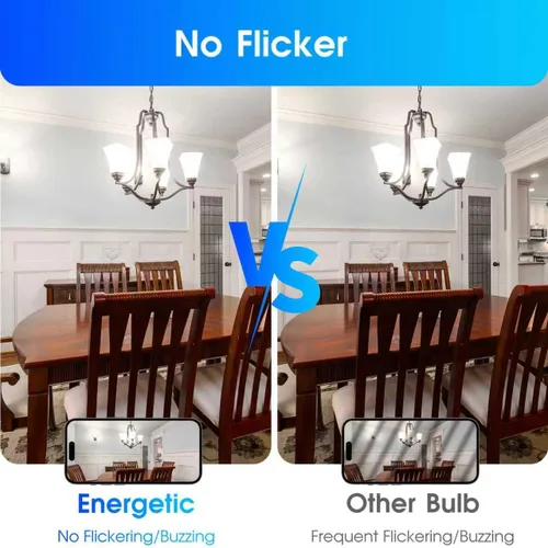 Miniatura 7 de Energetic - Bombilla LED A19 equivalente a 100 W, luz diurna 5000 K, base E26, no regulable, 1600 lúmenes, certificación ETL, paquete de 4 5000K luz