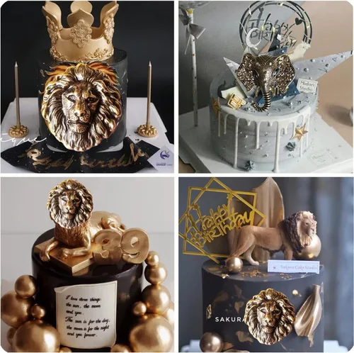 Miniatura 6 de ZiXiang Moldes de silicona para cabeza de león, molde de fondant de jirafa, elefante, cabeza de animal, molde de caramelo para decoración