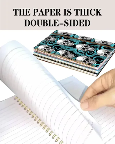 Miniatura 5 de Cuaderno de espiral A5, lindo cuaderno para mujeres y hombres, cuaderno de tapa dura con rayas universitarias para trabajo y toma de notas, 60