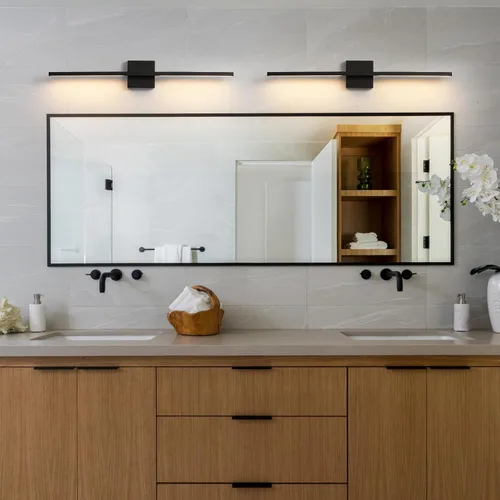 Miniatura 5 de Lámpara de tocador de baño negra de 30 pulgadas, giratoria de 360°, 18 W, regulable, 5CCT, LED, lámpara de baño negra sobre espejo, luces modernas