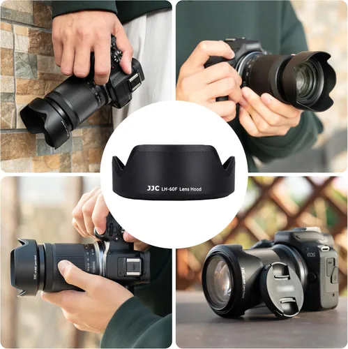 Miniatura 6 de JJC EW-60F Parasol reversible para lente Canon RF-S 18-150mm F3.5-6.3 is STM en EOS R7 R10 y para lente Canon EF-M 18-150mm F3.5-6.3 is STM en EOS