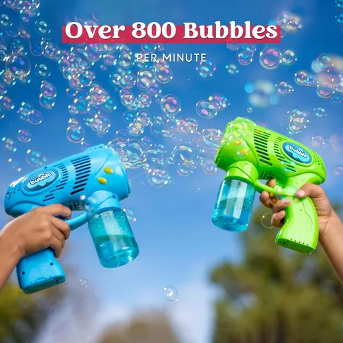 Miniatura 2 de JOYIN - Juego de 3 pistolas y 3 soluciones de burbujas para niños, juguete lanzador de burbujas para verano, recuerdos de fiesta, cumpleaños, Sólido