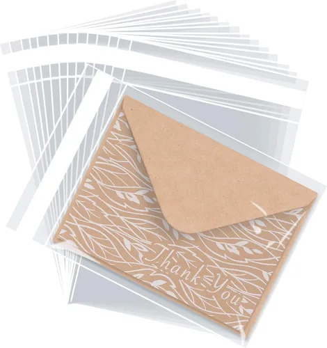 Bolsas de celofán transparentes con cierre autoadhesivo para envolver regalos, recuerdos, galletas, fotos y productos 6"x9" 100 Pack