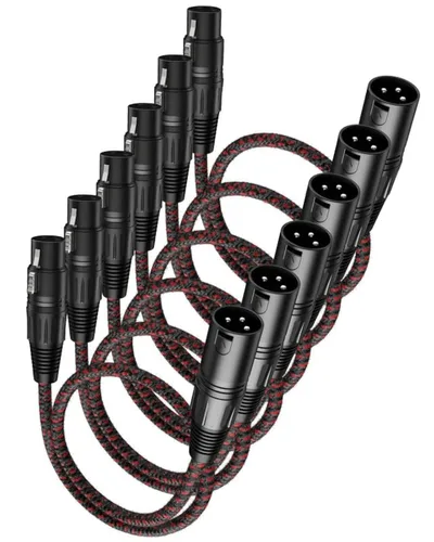 Miniatura 19 de Cable corto XLR, cable de micrófono de 1 pie, paquete de 2 unidades, toda la longitud de 6 pulgadas a 100 pies, cable de micrófono equilibrado