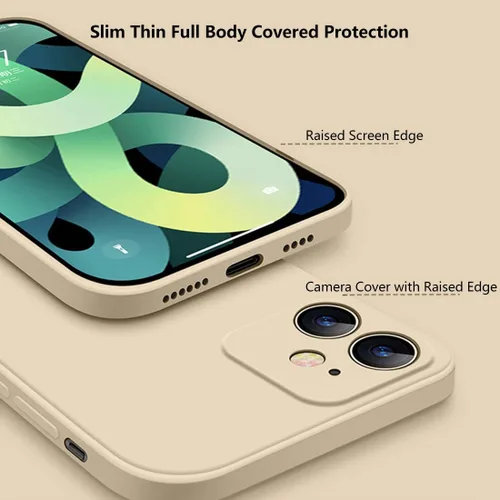 Miniatura 4 de Funda de silicona líquida compatible con iPhone 12 Mini de 5.4 pulgadas, antiarañazos y huellas dactilares, forro de microfibra a prueba de golpes