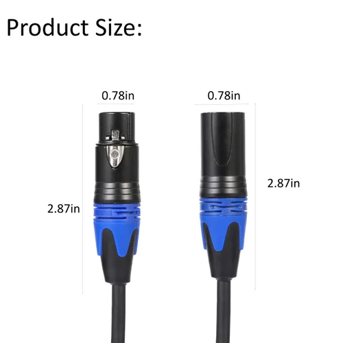 Miniatura 2 de Cable divisor XLR, cable de conexión en Y de 1 hembra a 2 machos, cable divisor de micrófono equilibrado, adaptador de audio (11.8 pulgadas)