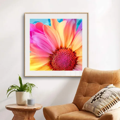 Miniatura 7 de HSENJT Kits de pintura de diamantes 5D para adultos, arte de diamantes de flor de gerbera, 14 x 14 pulgadas, kit de pintura de diamantes redondos