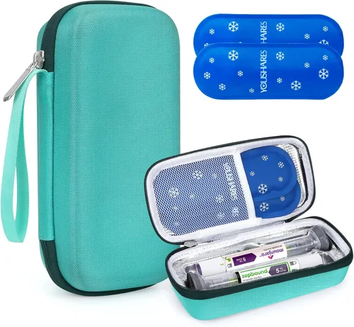 Miniatura 10 de YOUSHARES GLP-1 Estuche de viaje para bolígrafos inyectores Zepbound y Mounjaro, bolsa de almacenamiento aislada aprobada por la TSA con 2 paquetes