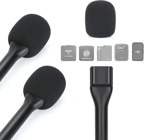 Miniatura 15 de YOUSHARES Soporte para micrófono de entrevista portátil - Carril deslizante magnético de hierro compatible con DJI Mic Mini / 2&Rode Wireless Go