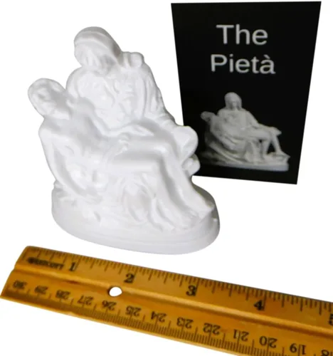 Miniatura 2 de Westmon Works Pieta - Juego de mini estatua con tarjeta informativa inspirador de Michelangelo Christian Art Recuerdo fabricado en los Estados Unidos