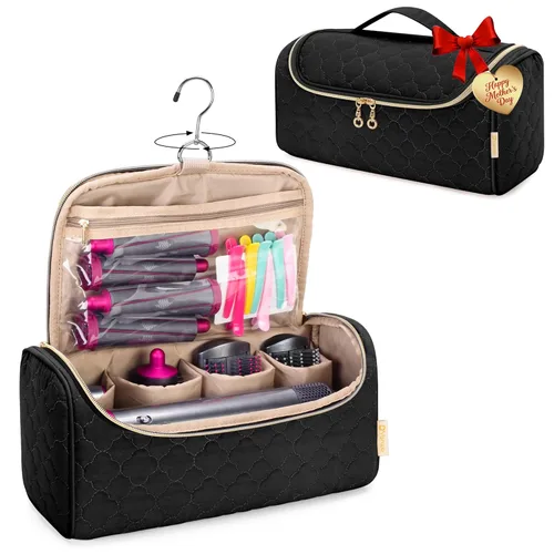 Yarwo Airwrap - Funda de viaje compatible con Dyson Airwrap Multi-Styler todos los modelos y accesorios, bolsa de almacenamiento portátil con gancho